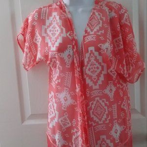 No Bounderies Swim Peach White Cover up Size Small